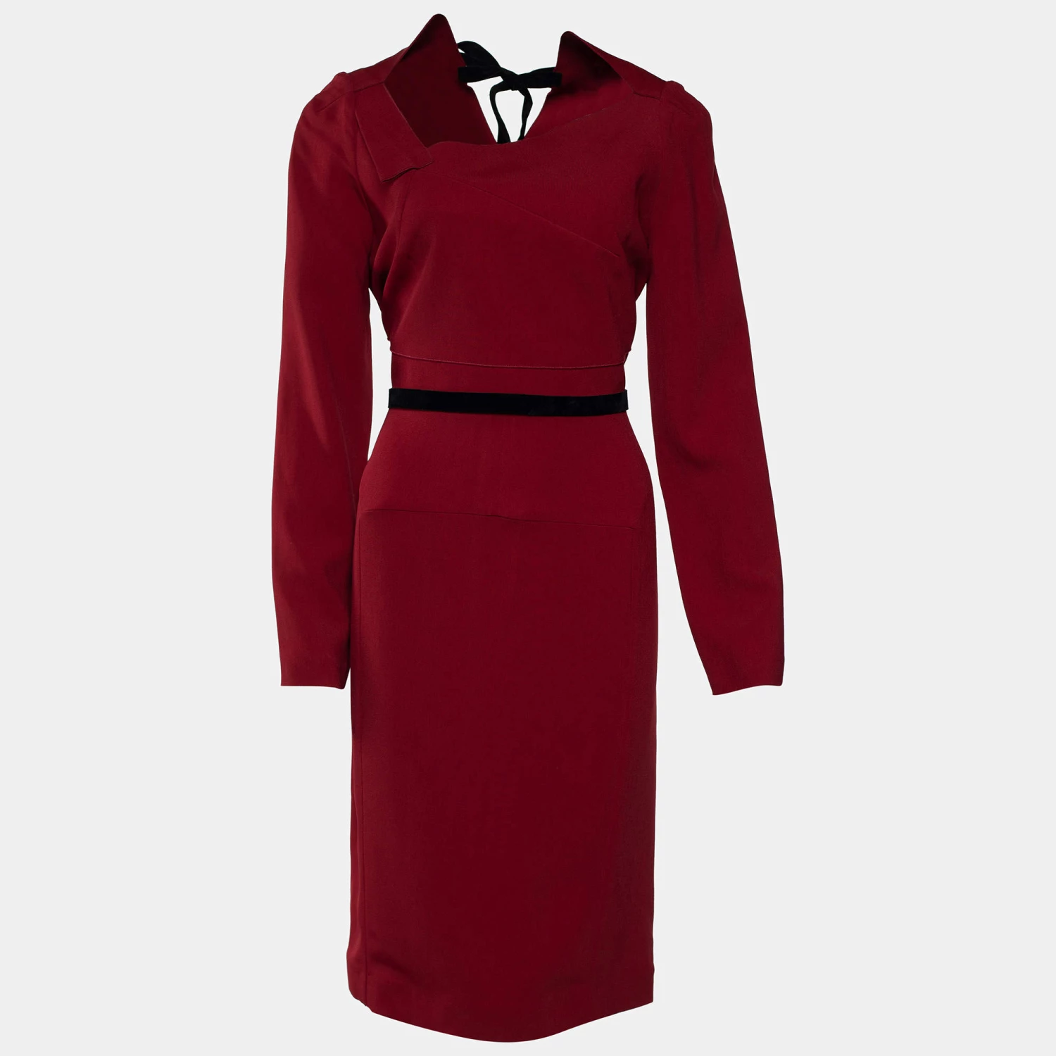 Roland Mouret Red Cady Belted Dress L For Women 3 Roland Mouret Red Cady Belted Dress L For Women