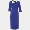 Roland Mouret Blue Cady Sheath Dress L For Women -Roland Mouret Sales Store luxury women roland mouret used clothes p668379 003