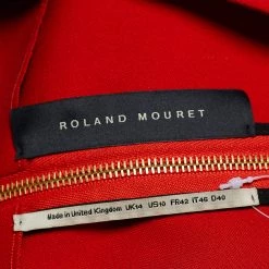 Roland Mouret Red/Blue Wool Colorblock Pattern Dress L For Women -Roland Mouret Sales Store luxury women roland mouret used clothes p669455 003