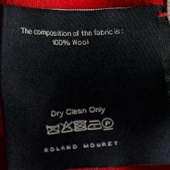 Roland Mouret Red Wool Asymmetric Draped Eugene Top M For Women -Roland Mouret Sales Store luxury women roland mouret used clothes p669486 003