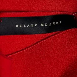 Roland Mouret Red Wool Asymmetric Draped Eugene Top M For Women -Roland Mouret Sales Store luxury women roland mouret used clothes p669486 004