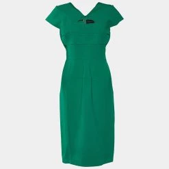Roland Mouret For Selfridges Limited Edition Green Crepe Cocktail Dress M For Women