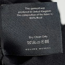 Roland Mouret Black Wool Asymmetric Draped Eugene Top L For Women -Roland Mouret Sales Store luxury women roland mouret used clothes p670575 004