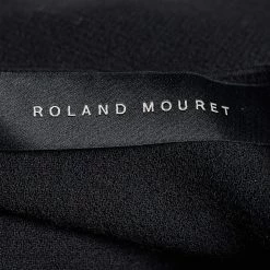 Roland Mouret Black Wool Asymmetric Draped Eugene Top L For Women -Roland Mouret Sales Store luxury women roland mouret used clothes p670575 005