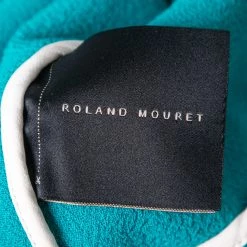 Roland Mouret Turquoise Blue Wool Zip Front Cropped Jacket M For Women -Roland Mouret Sales Store luxury women roland mouret used clothes p672062 003
