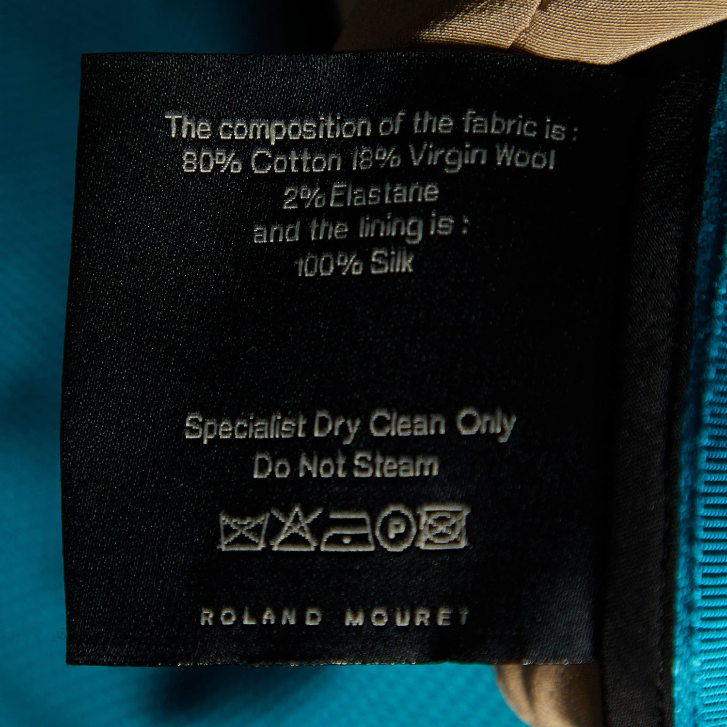 Roland Mouret Turquoise Blue Cotton & Wool Paneled Sheath Dress M For Women 7 Roland Mouret Turquoise Blue Cotton & Wool Paneled Sheath Dress M For Women - Image 5