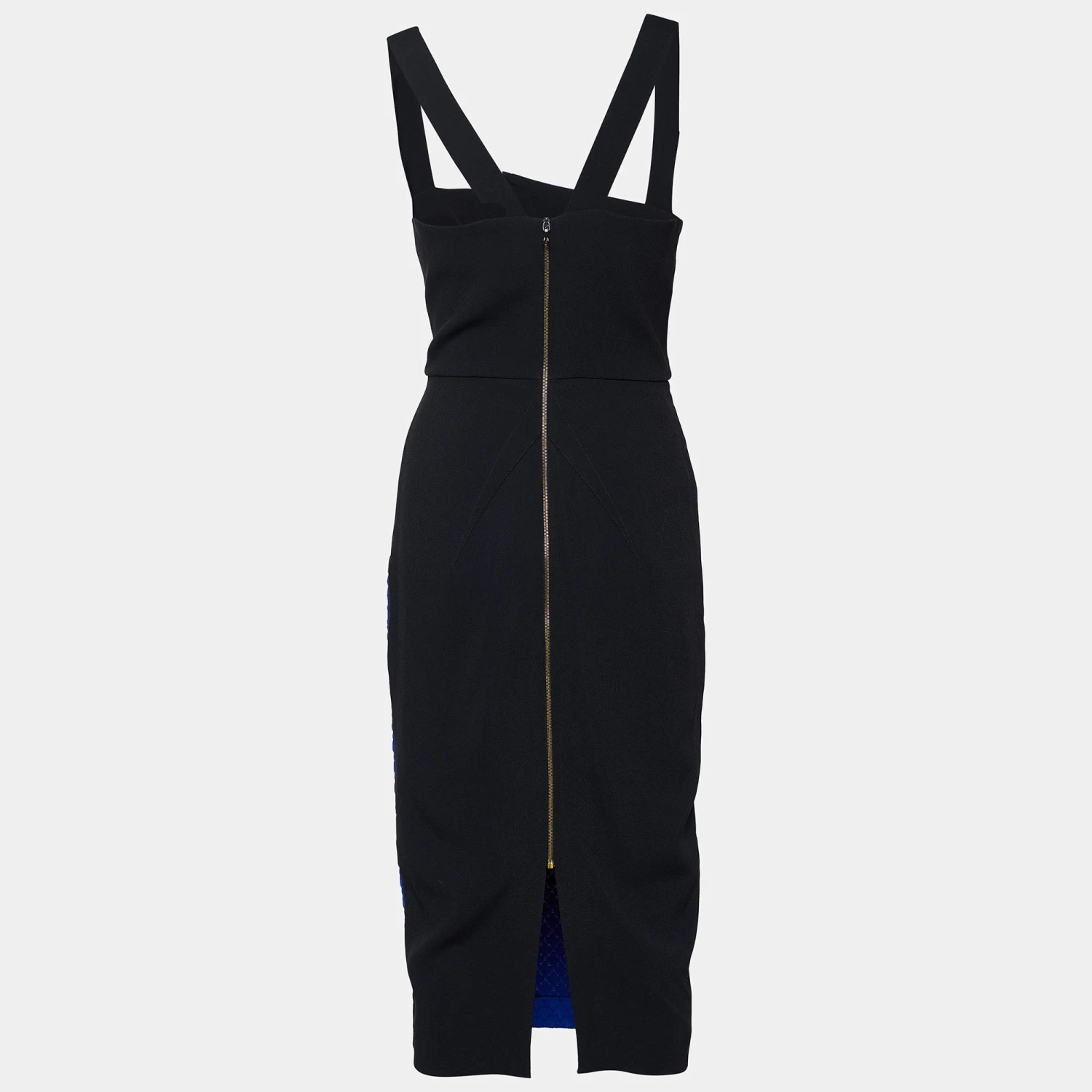 Roland Mouret Black & Blue Puckered Detail Hutton Bodycon Dress M For Women 4 Roland Mouret Black & Blue Puckered Detail Hutton Bodycon Dress M For Women - Image 2