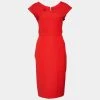 Roland Mouret Red Crepe Paneled Midi Dress M For Women 1 Roland Mouret Red Crepe Paneled Midi Dress M For Women -Roland Mouret Sales Store luxury women roland mouret used clothes p684818 001