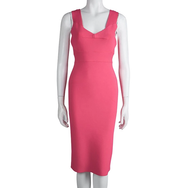 Roland Mouret Pink Knit Bodycon Sleeveless Dress M For Women 4 Roland Mouret Pink Knit Bodycon Sleeveless Dress M For Women - Image 2