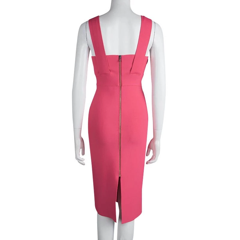 Roland Mouret Pink Knit Bodycon Sleeveless Dress M For Women 5 Roland Mouret Pink Knit Bodycon Sleeveless Dress M For Women - Image 3