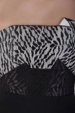 Roland Mouret Monochrome Lace Mantis Strapless Cropped Peplum Top M For Women -Roland Mouret Sales Store luxury women used clothes p204009 001